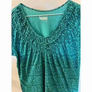 Basic Editions Teal Short Sleeve Top